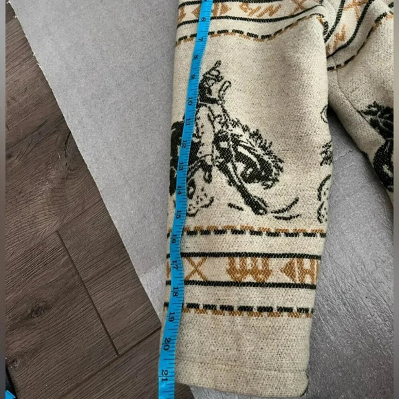 SOLD[M]Vintage Dalmys Wool Blend Western Rodeo Pattern Men Insulated Pea Coat - Picture 7 of 12